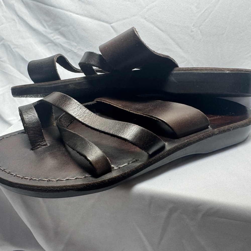 Exodus Jerusalem Sandals brown leather size 44